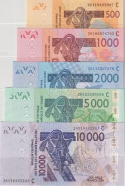 6West Africa States(Burkina Faso-Alto Volta) BKN-P-315C/319C(26), 2026, Set 5 val., UNC