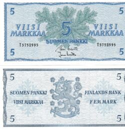 Finlandia FIN-P-199a(50-1), 5 Markkaa, 1963, UNC