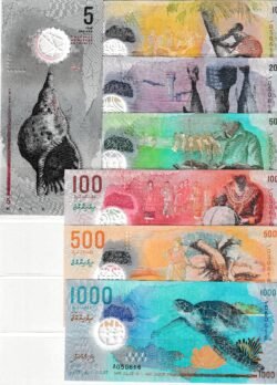 Maldives MLD-P-A26, 26/31, Set 7 Valores, 2015/8, Polímero, UNC
