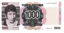 Noruega, NOR P-45a(89), 1.000 Kroner, 1998-VI, Nº 4201318402, Look Scand, UNC