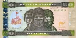 Eritrea ERT-P-9, 50 Nakfa, 2011, Look Scand, UNC