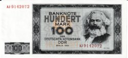 Alemania Democrática GDR-P-26, 100 Mark, 1964, Nº AJ9142072, Look Scand, aUNC/FX++