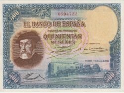 España ESP-P-89, 500 Ptas., 1935, Nº 0594722, Look Scand, UNC