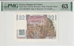 Francia FRA-P-127b, 50 Fcos., 1947/50, Nº N.86/94898, Graduación PMG-63