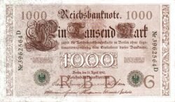 Alemania GER-P-45b, 1000 Mark, 1910, Very Fine