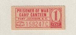 Estados Unidos USA, Vale de cantina de prisioneros de guerra, Fort Jackson, S.C., 1 Ctmo.