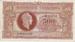 Francia FRA-P-106(2), 500 Fcos. ND-1944, Nº 17M894723, Look Scand, Very Fine/Ph