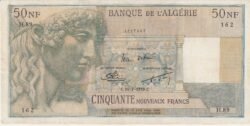 Argelia ALG-P-121a, 50 Nouveux Francs, Nº 2207162, Look Scand, VF++