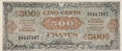 Francia FRA-P-119a, 500 Fcos. ND-1944, Nº 38457067, Look Scand, Very Fine++