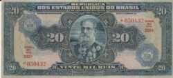 Brasil BRA-P-127, 20 Cruceiros, 1942, Nº 050432, Look Scand, Very Fine
