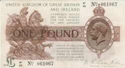 Inglaterra GBT-P-361, 1 Pound, 1928, Nº 061067, Look Scand, XF-