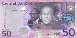 Lesotho LST-P-23b, 50 Maloti, 2013, UNC