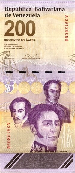 Venezuela VNZ-P-W120, 200 Bolívares, 12-Junio-2025, UNC