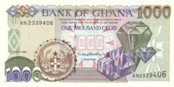 Ghana GHA-P-32d, 1.000 Cedis, 1999, Diamantes, UNC