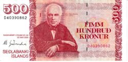 Islandia ICE-P-58(3), 500 Krónur, 22-5-2001, Look Scand, UNC