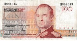 Luxemburgo LUX-P-58a, 100 Fcos., Nº H884645, Look Scand, Very Fine
