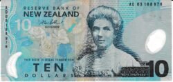 Nueva Zelanda NZL-P-186b, 10 $, 2005, Look Scand, Very FIne