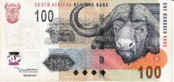Sudafrica DSF-P-131b, 100 Rand, ND-2005, Búfalo, Look Scand, XF