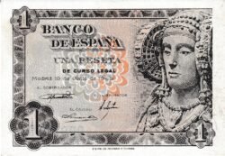 España ESP-P-135, 1 Pta., Nº 00081899, Sin Serie, 19-Junio-1948, Look Scand, UNC