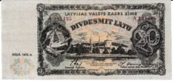 Latvia LAT-P-30a, 20 Latu, 1935, Nº A191495, Look Scand, XF