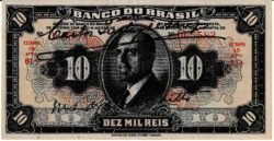 Brasil BRA-P-114a(2), 10.000 Reis, 1923, Nº 065583, Look Scand, XF+