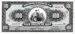 Perú PER-P-90a, 100 Soles, 20-Mayo-1966, Look Scand, XF++