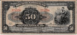 Perú PER-P-68Aa(50), 50 Soles, 28-Sept.-1950 Look Scand, Fine