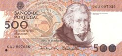 Portugal PTG-P-180e(7)),500 Escudos, 4-Noviembre-1983, Mouzinho de Silveira, UNC