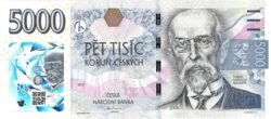 Chequia CZQ-P-W33, 5.000 Korum,  	 100th Anniversary of Czechoslovak National Bank (1926-2026) Commemorative holographic design with QR code, Folder, UNC