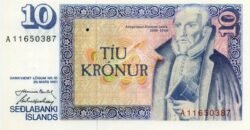 Islandia ICE-P-48a(4), 10 Krónur, 1961, UNC