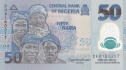 Nigeria NIG-P-40(2), 50 Naira, 2025, Polímero, UNC